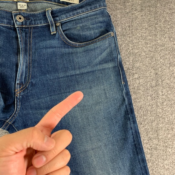 Flint And Tinder Selvedge Jeans Men 33x32 Slim Fit Pants Modern - Picture 11 of 14